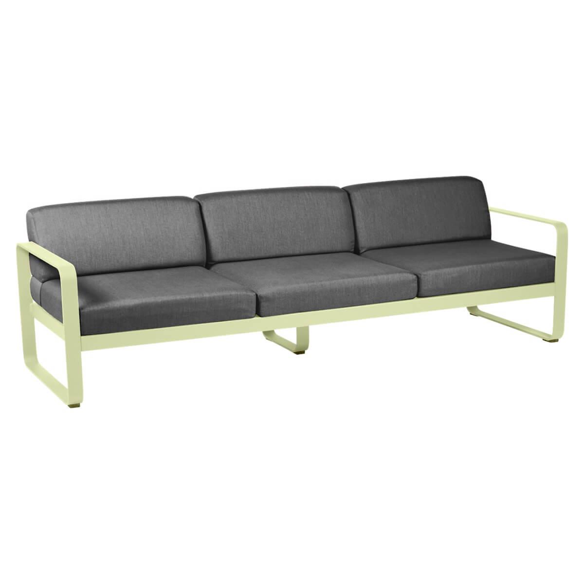 Canapé de jardin 3 places BELLEVIE Fermob citron givré-gris graphite
