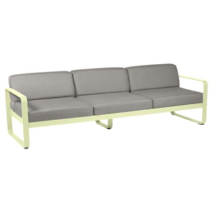 Canapé de jardin 3 places BELLEVIE Fermob citron givré-taupe grisé 