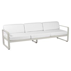 Canapé de jardin 3 places BELLEVIE Fermob gris argile-blanc grisé