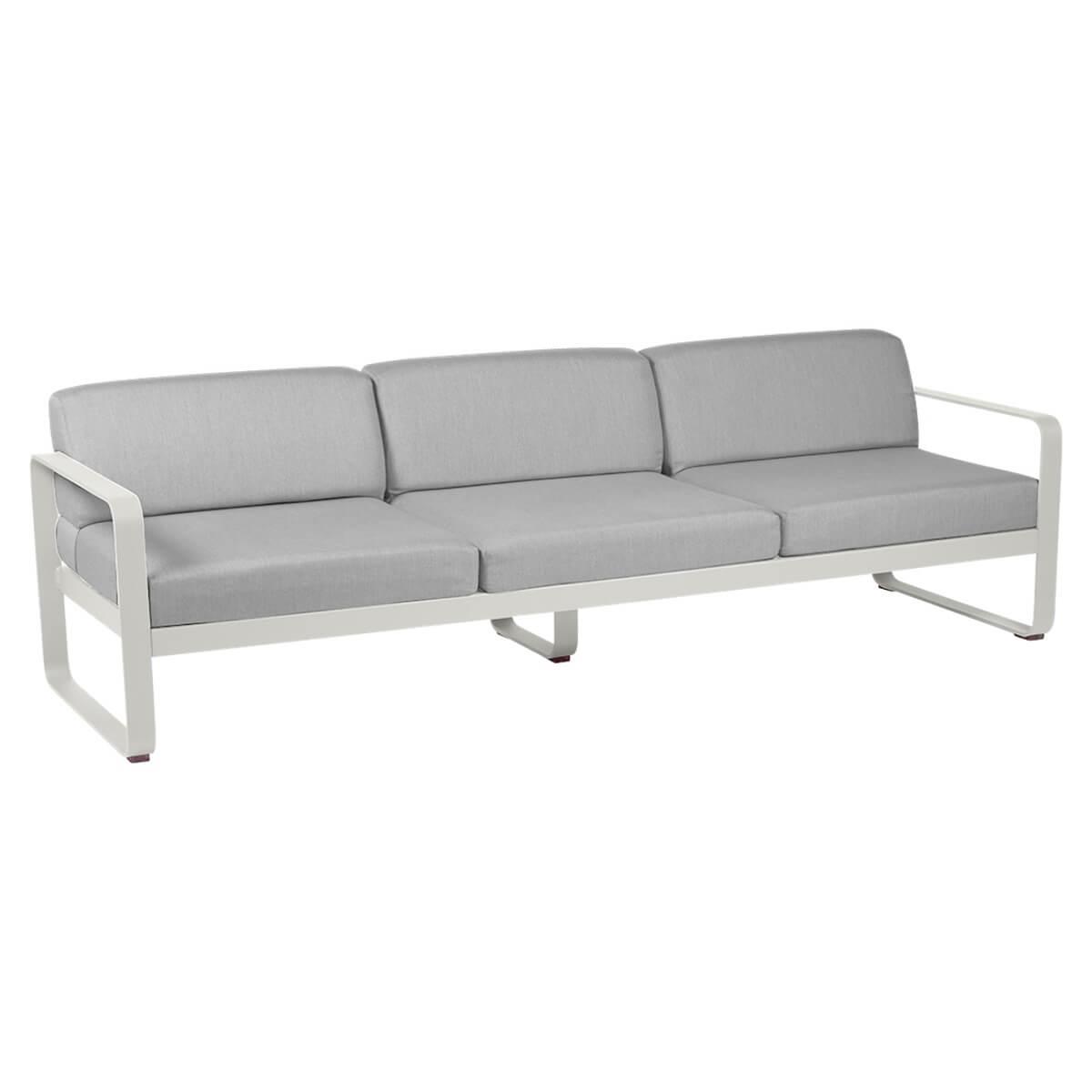 Canapé de jardin 3 places BELLEVIE Fermob gris argile-gris flanelle