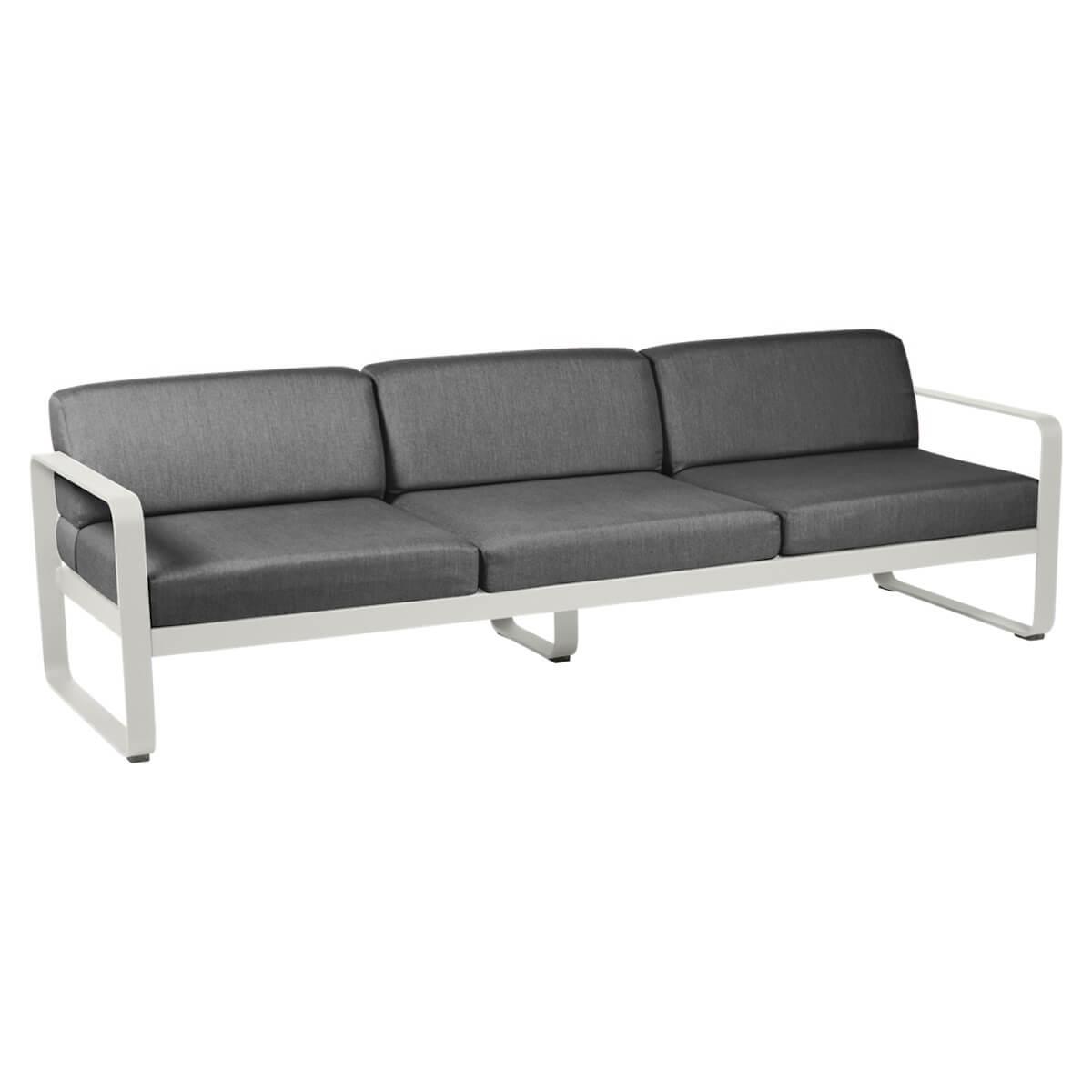 Canapé de jardin 3 places BELLEVIE Fermob gris argile-gris graphite