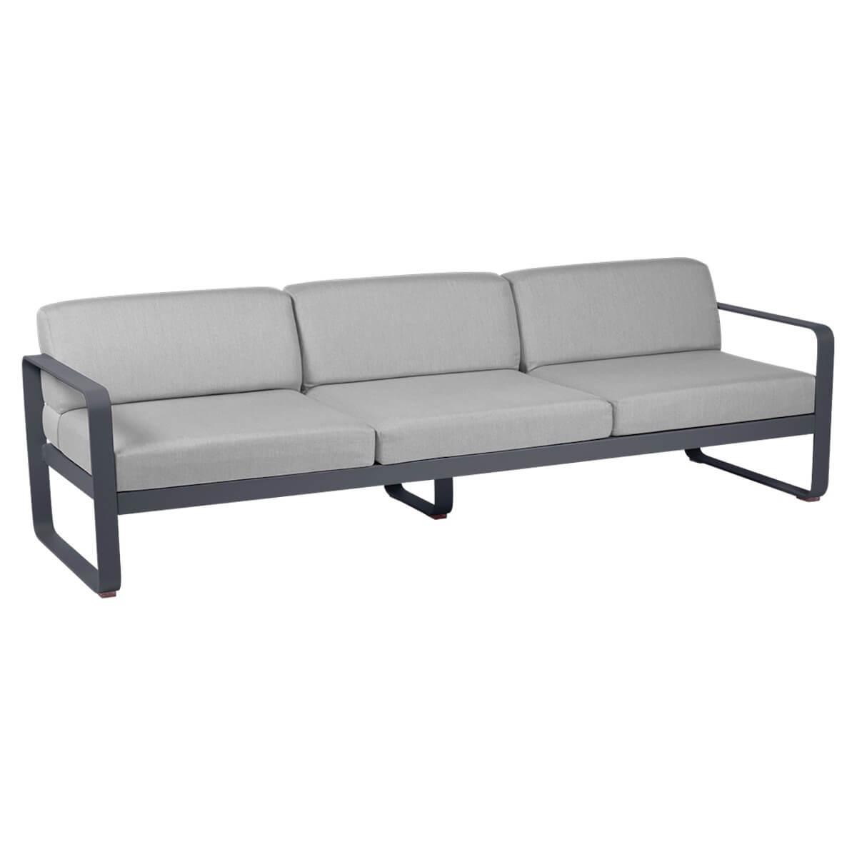 Canapé de jardin 3 places BELLEVIE Fermob gris carbone-gris flanelle
