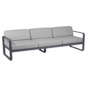Canapé de jardin 3 places BELLEVIE Fermob gris carbone-gris flanelle