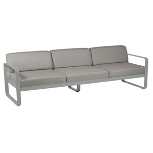 Canapé de jardin 3 places BELLEVIE Fermob gris lapilli-blanc grisé 