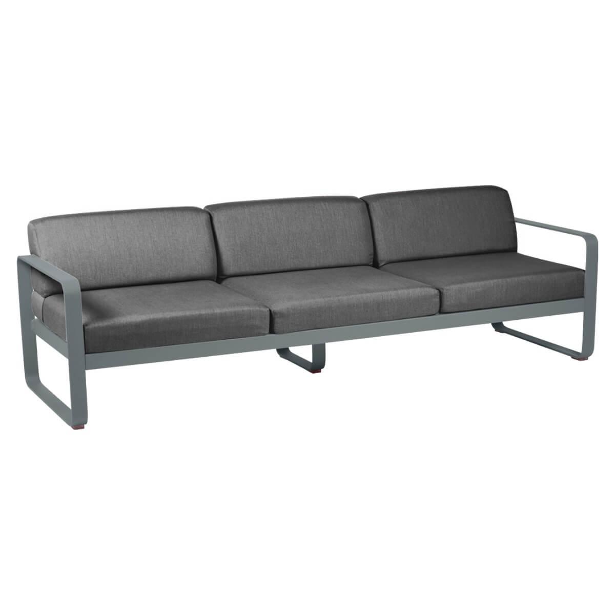 Canapé de jardin 3 places BELLEVIE Fermob gris orage-gris graphite
