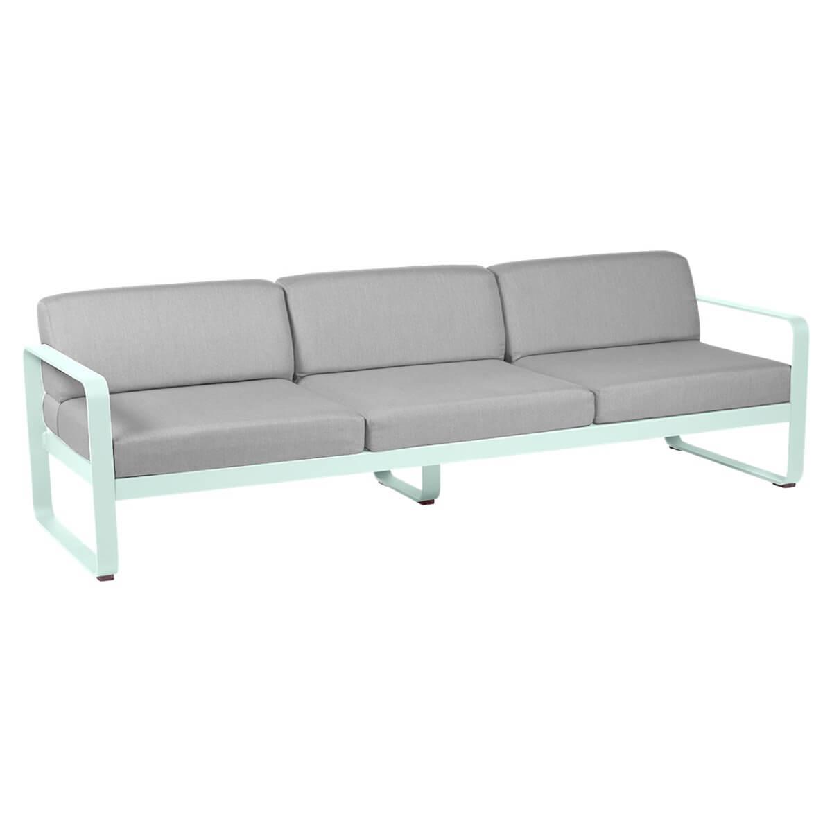 Canapé de jardin 3 places BELLEVIE Fermob menthe glaciale-gris flanelle