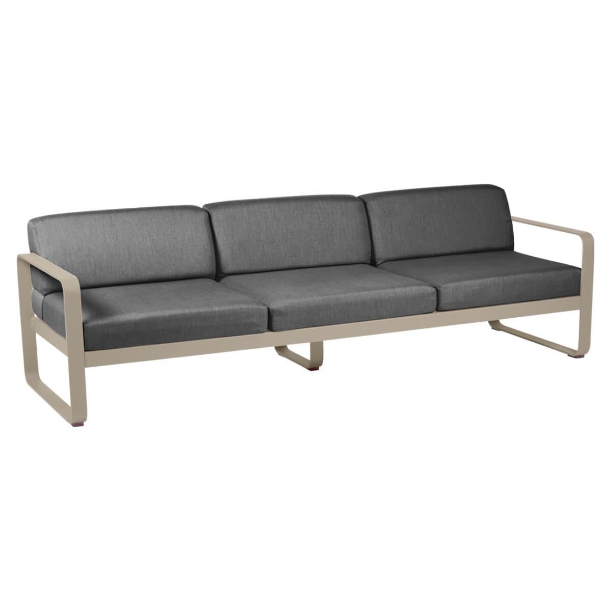 Canapé de jardin 3 places BELLEVIE Fermob muscade-gris graphite