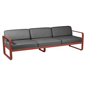 Canapé de jardin 3 places BELLEVIE Fermob ocre rouge-gris graphite