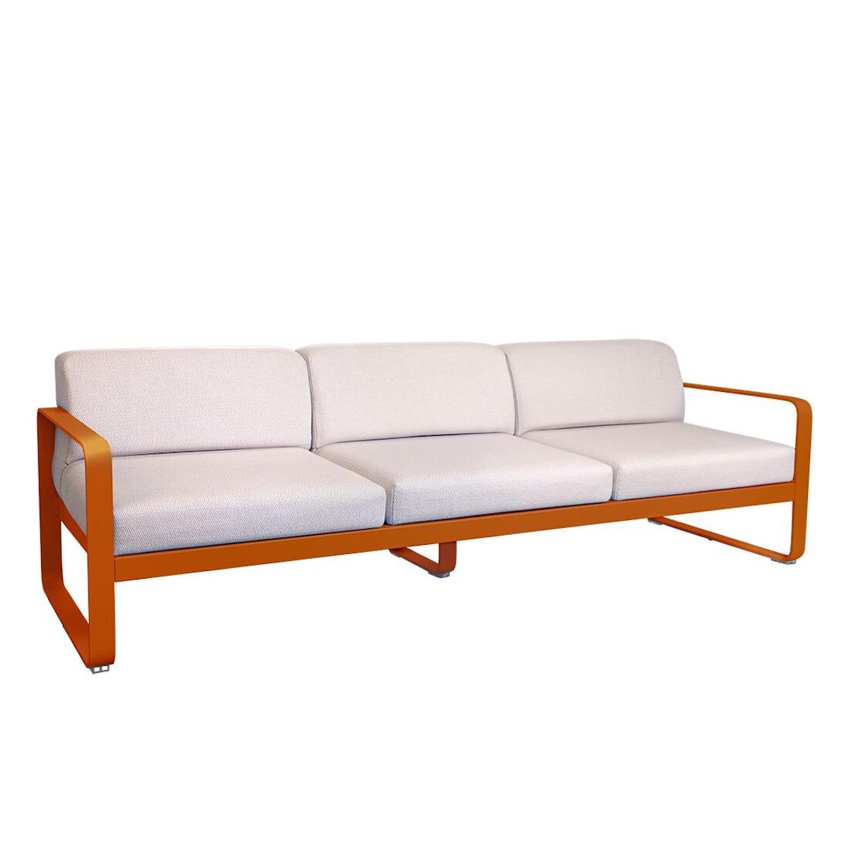 Canapé de jardin 3 places BELLEVIE Fermob orange confite-perle