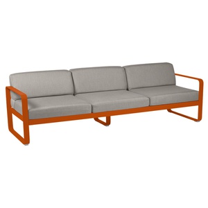 Canapé de jardin 3 places BELLEVIE Fermob orange confite-taupe grisé
