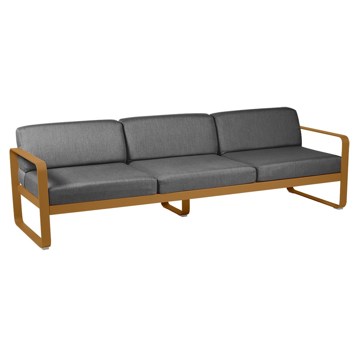 Canapé de jardin 3 places BELLEVIE Fermob pain d'épices-gris graphite
