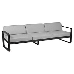 Canapé de jardin 3 places BELLEVIE Fermob réglisse-gris flanelle