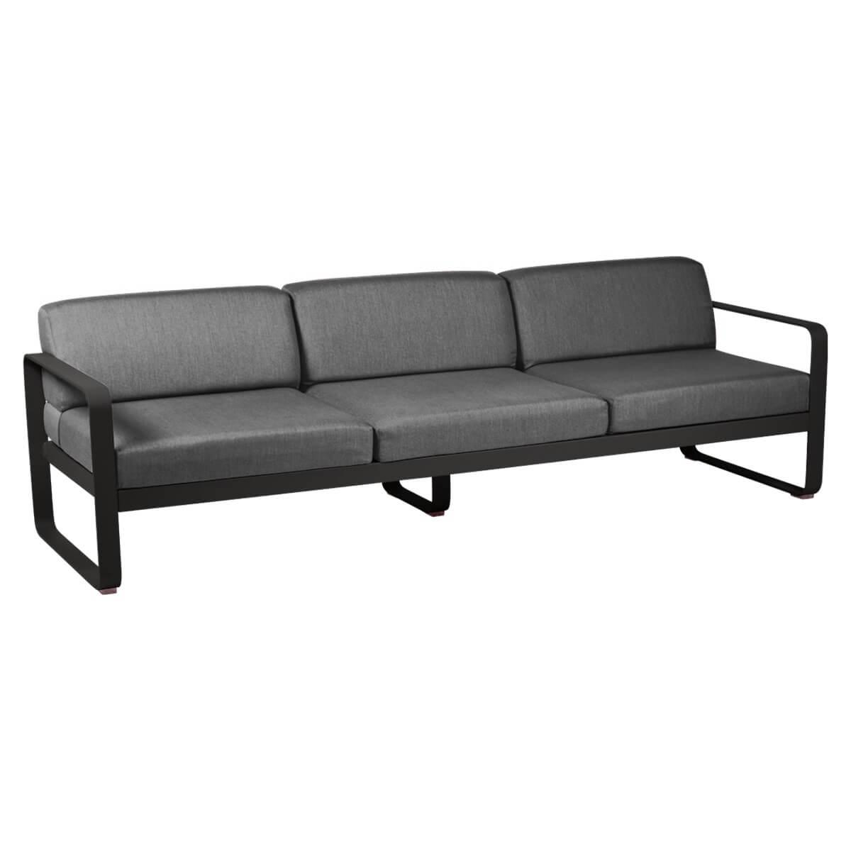 Canapé de jardin 3 places BELLEVIE Fermob réglisse-gris graphite