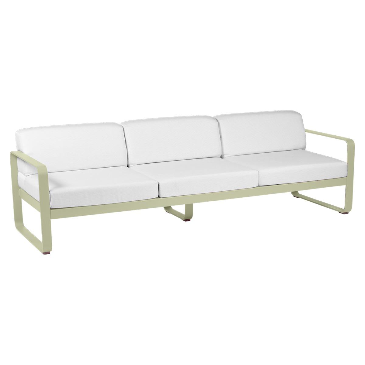 Canapé de jardin 3 places BELLEVIE Fermob tilleul-blanc grisé