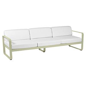 Canapé de jardin 3 places BELLEVIE Fermob tilleul-blanc grisé