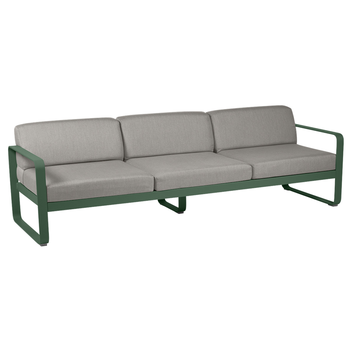 Canapé de jardin 3 places BELLEVIE Fermob vert cèdre-taupe grisé 