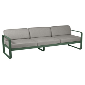 Canapé de jardin 3 places BELLEVIE Fermob vert cèdre-taupe grisé 