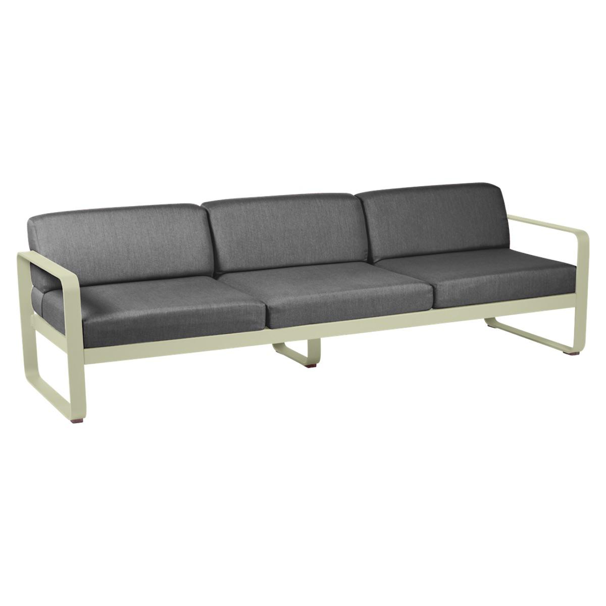 Canapé de jardin 3 places BELLEVIE Fermob vert tilleul-gris graphite