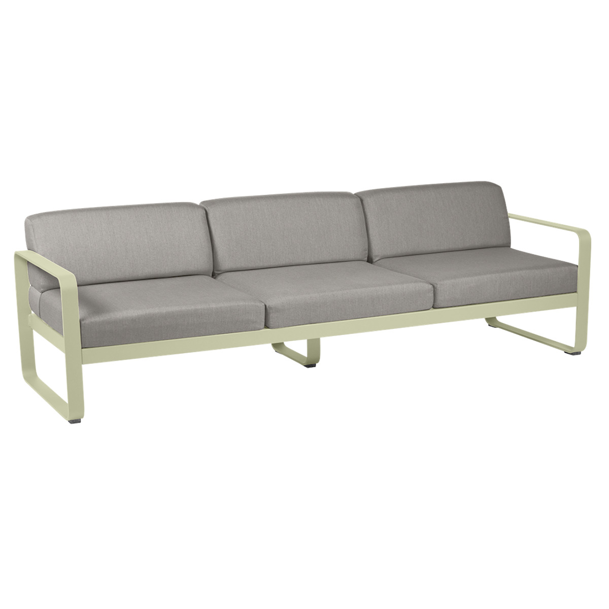 Canapé de jardin 3 places BELLEVIE Fermob vert tilleul-taupe grisé 