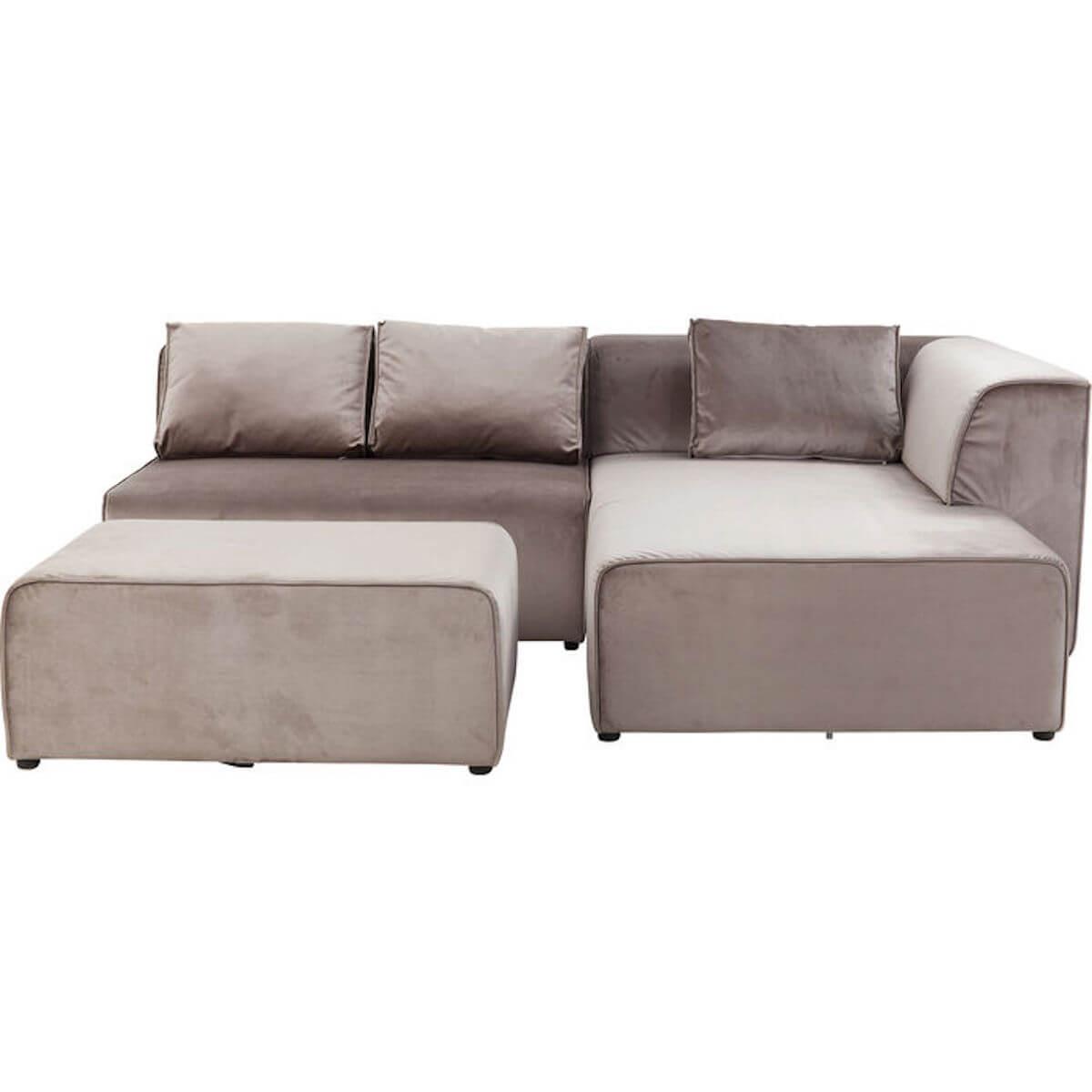 Canapé droite INFINITY Kare Design Velvet Taupe