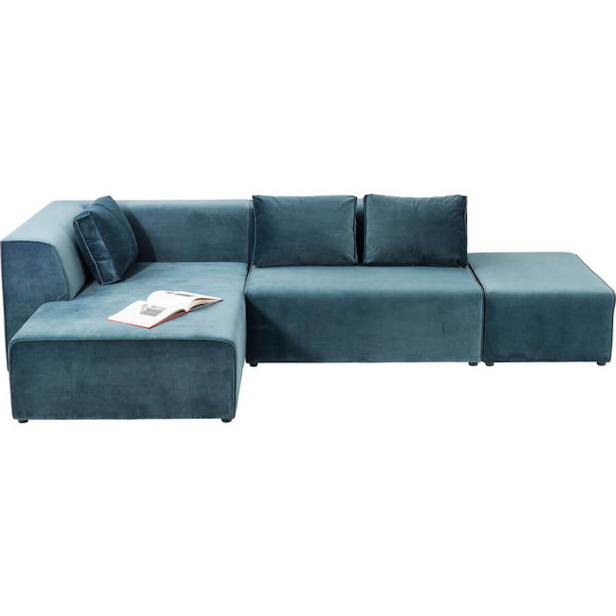 Canapé gauche INFINITY Kare Design velours ocean 