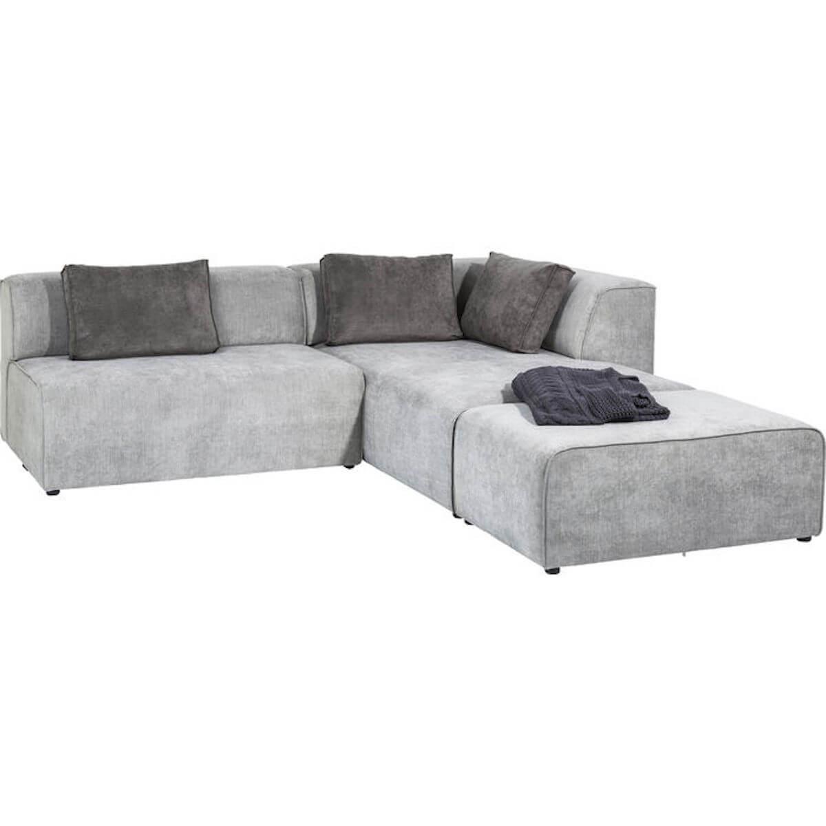 Canapé méridienne gauche INFINITY Kare Design gris