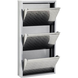 Casier à chaussure 3 tiroirs CARUSO Kare Design métal brossé