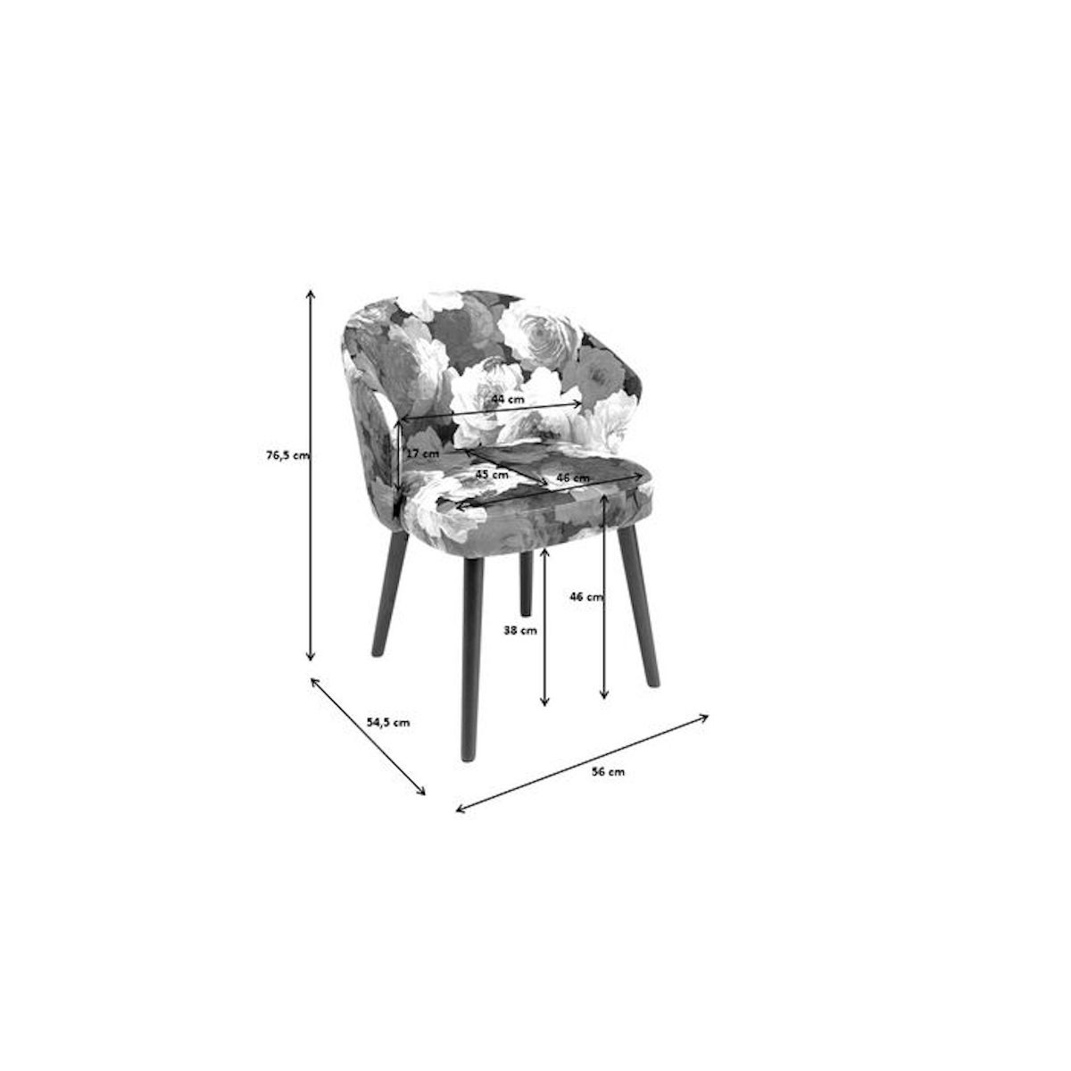 Chair with Armrest Peony Flower Yellow Kare Design