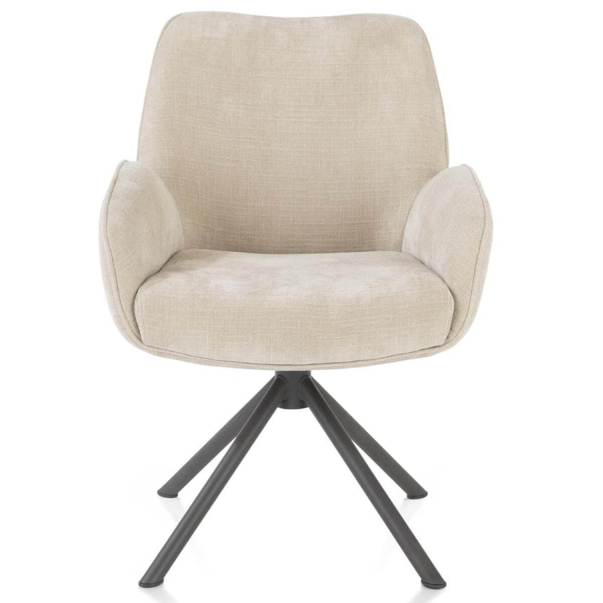 Chaise à accoudoirs RILEY Henders & Hazel crème
