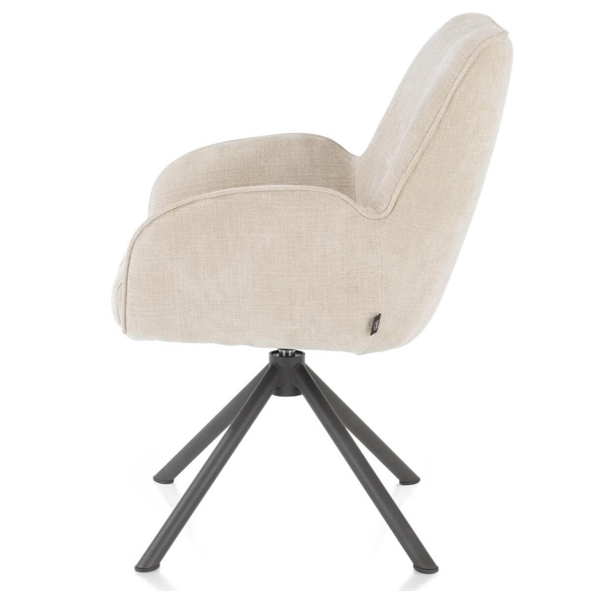 Chaise à accoudoirs RILEY Henders & Hazel crème