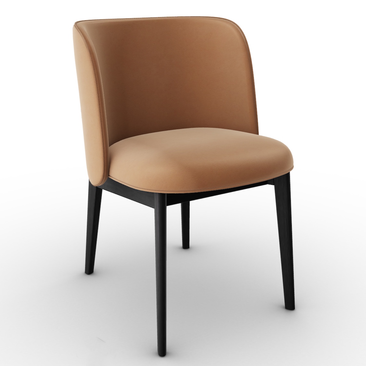 Chaise ABREY Calligaris Noir-Cognac
