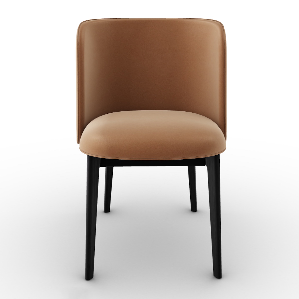 Chaise ABREY Calligaris Noir-Cognac