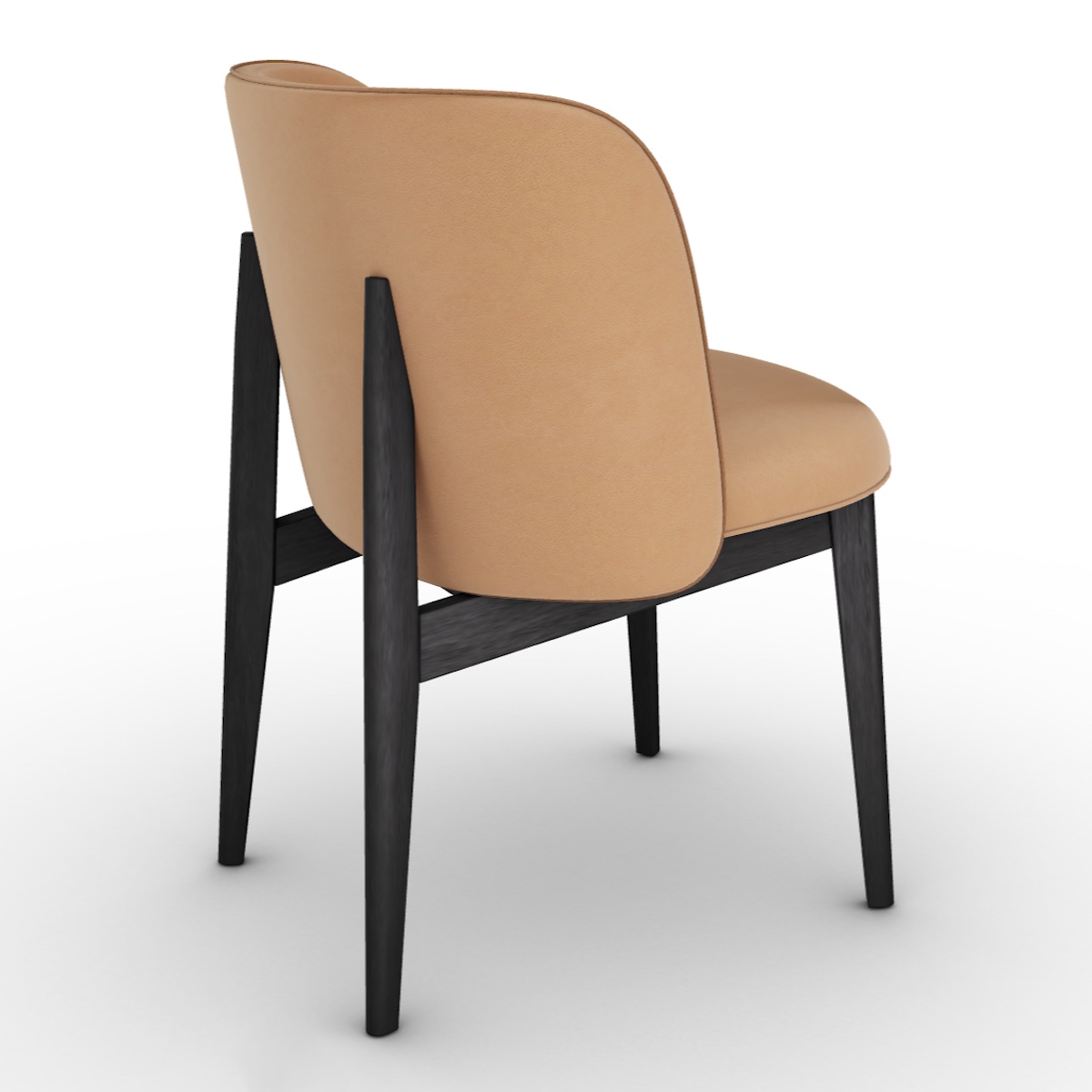 Chaise ABREY Calligaris Noir-Cognac