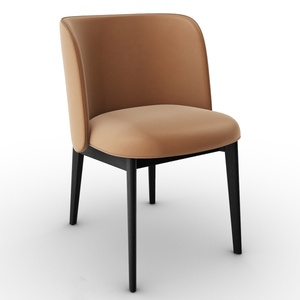Chaise ABREY Calligaris Noir-Cognac