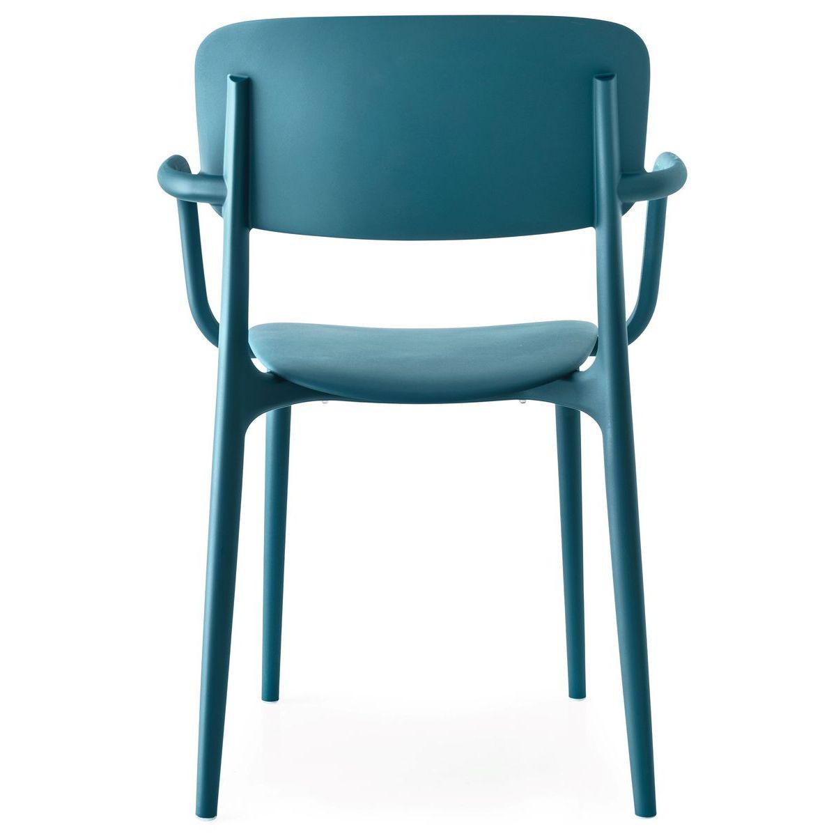 Chaise accoudoir LIBERTY Calligaris bleu pétrol