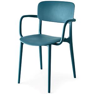 Chaise accoudoir LIBERTY Calligaris bleu pétrol