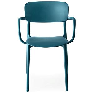 Chaise accoudoir LIBERTY Calligaris bleu pétrol