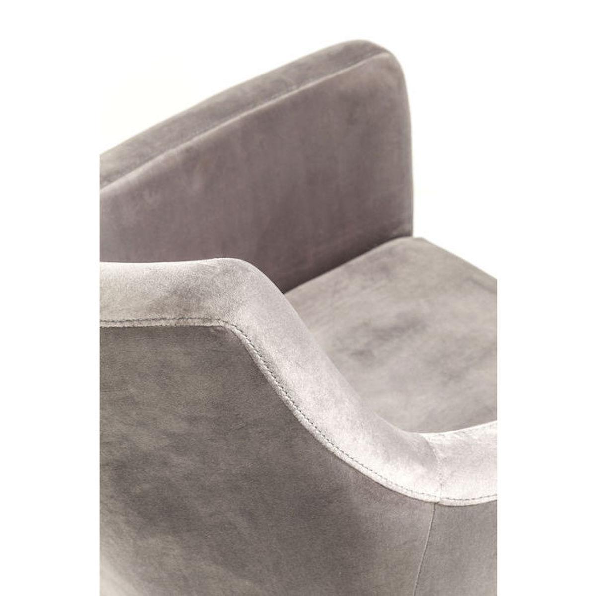 Chaise accoudoirs MODE Kare Design velvet gris