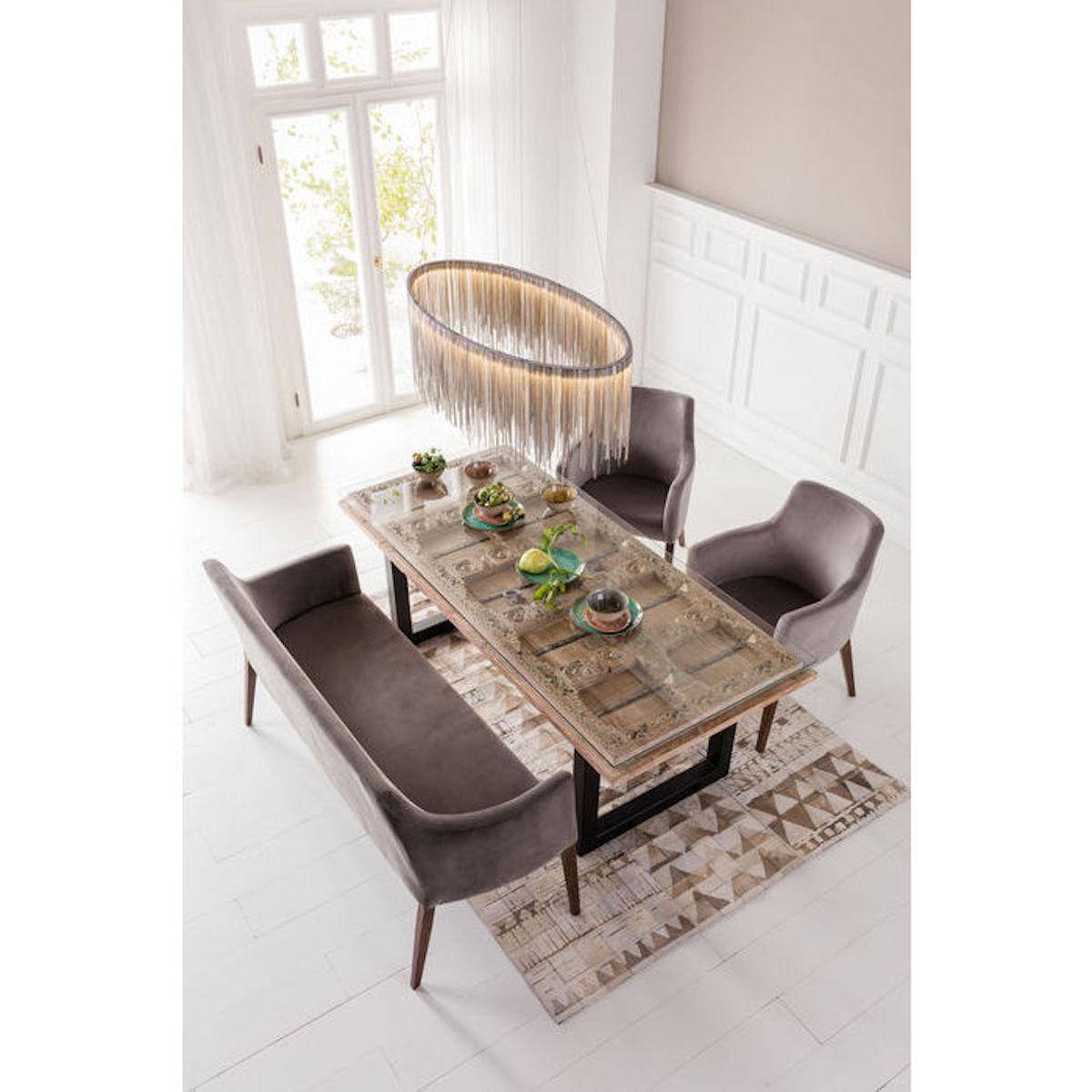 Chaise accoudoirs MODE Kare Design velvet gris
