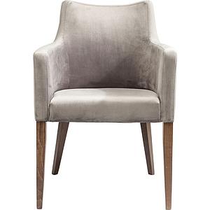 Chaise accoudoirs MODE Kare Design velvet gris