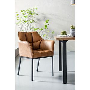Chaise accoudoirs THINKTANK Kare Design marron
