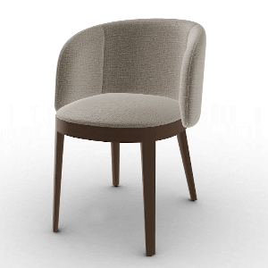 Chaise ADEL Calligaris tissu sable pieds smoke