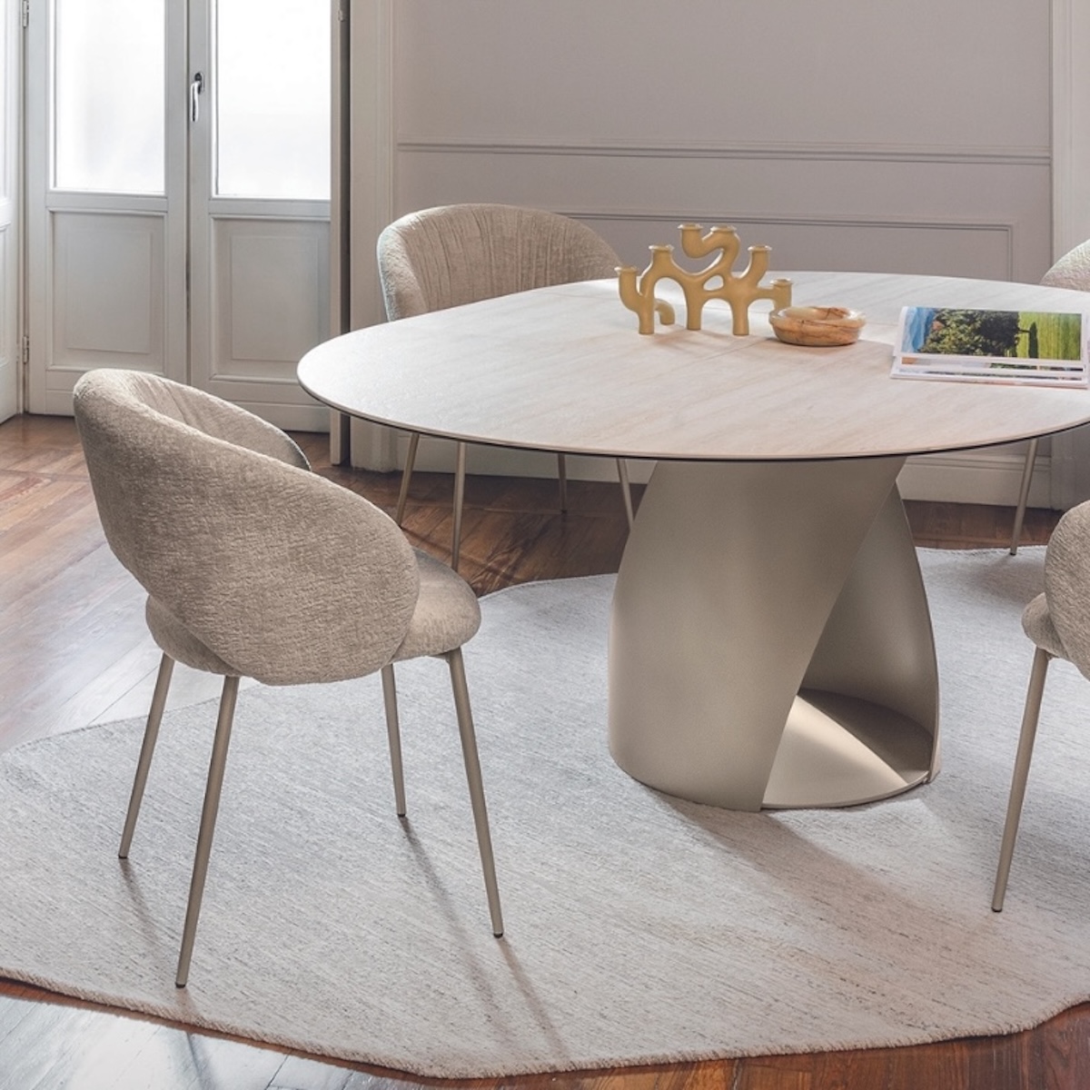 Chaise ANIME Calligaris  Tissu Aspen Sable 