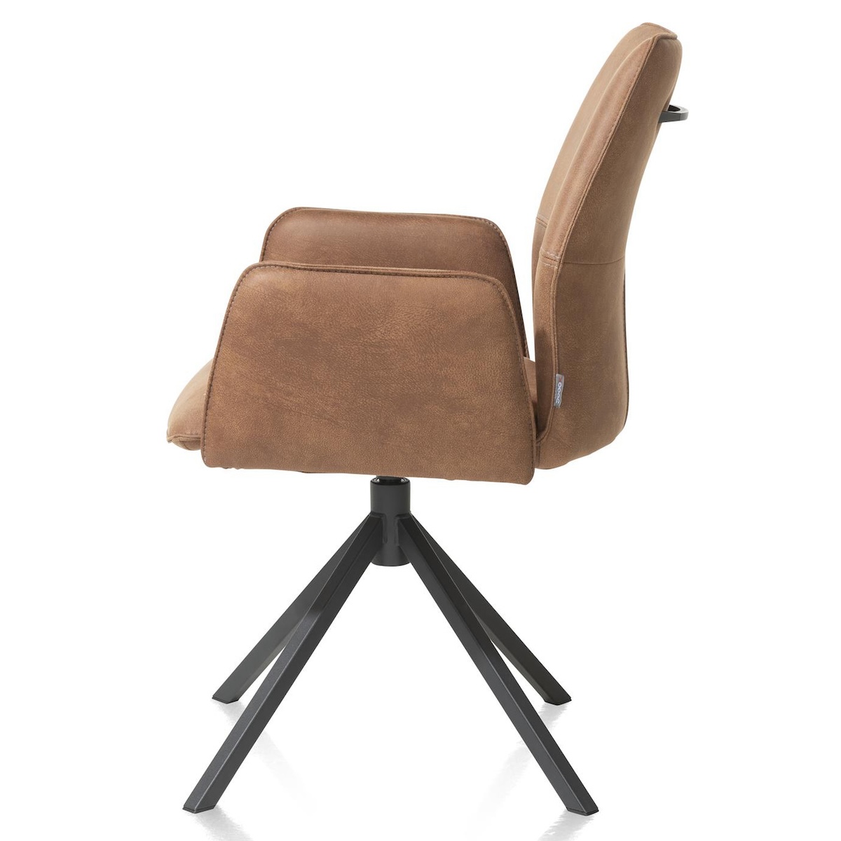 Chaise avec accoudoir FRANKY Xooon Taurus/cognac/ pivotante + poignée