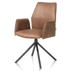 Chaise avec accoudoir FRANKY Xooon Taurus/cognac/ pivotante + poignée