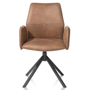 Chaise avec accoudoir FRANKY Xooon Taurus/cognac/ pivotante + poignée