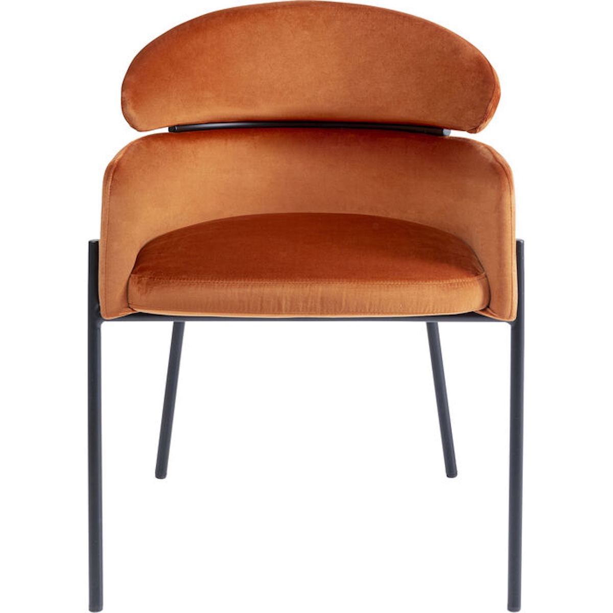 Chaise avec accoudoirs ALEXIA Kare Design velours orange