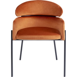 Chaise avec accoudoirs ALEXIA Kare Design velours orange
