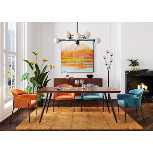 Chaise avec accoudoirs ALEXIA Kare Design velours orange