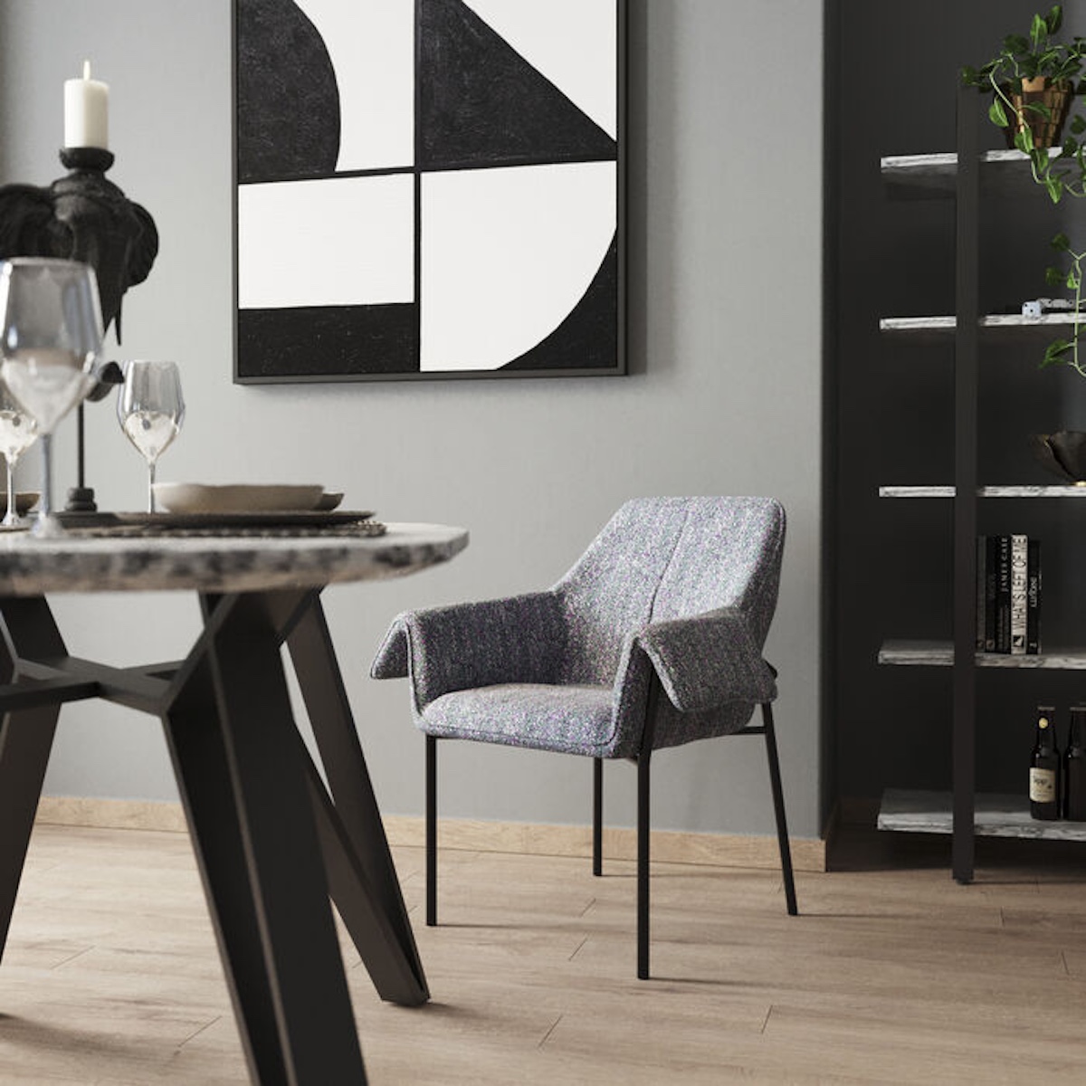 Chaise avec accoudoirs BESS Kare Design Grey Flitter